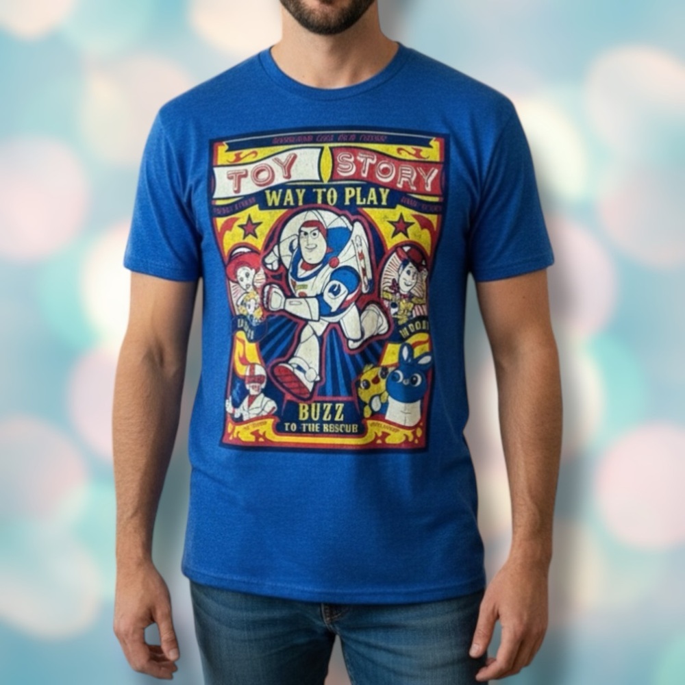 Disney Toy Story Men’s Blue Short Sleeve Tee Shirt Top Size M